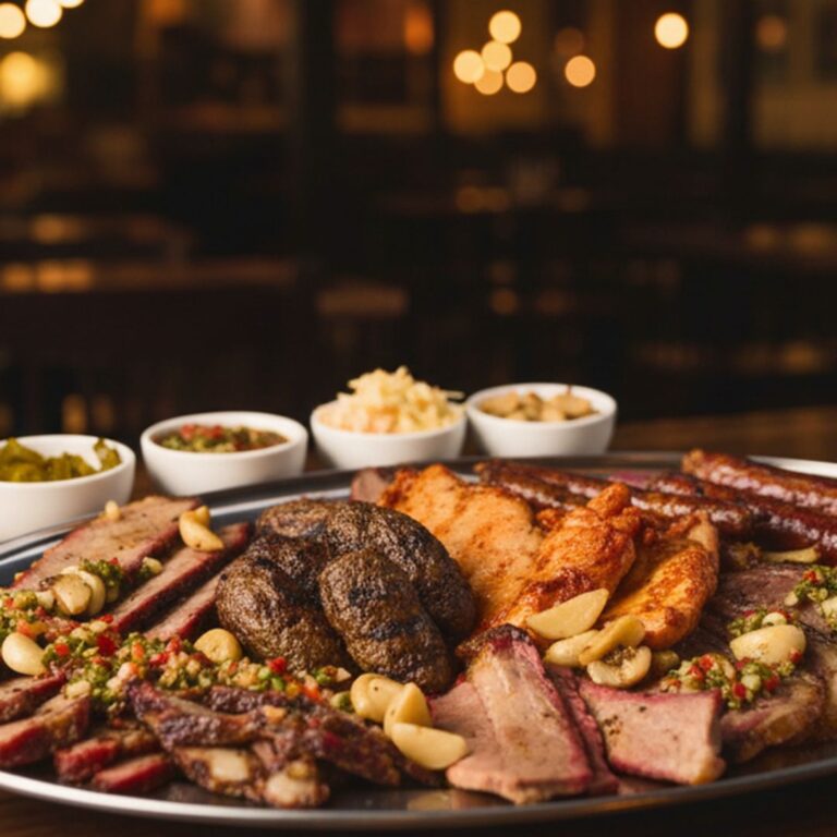 מגש שחולקים, בשרים מהמעשנה ורטבים